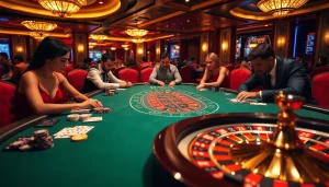 DAGA-themed casino scene with a luxurious poker table and vibrant gameplay atmosphere.