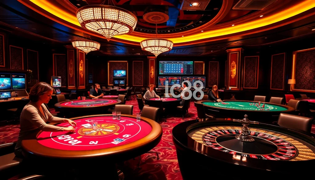Experience the excitement at trang chủ lc88 with vibrant casino tables and engaging players.