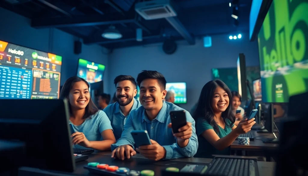 Hello88 online gaming scene showcasing excitement and engagement with players.