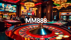 Experience the thrill of MM88 gambling with an elegant roulette wheel and enthusiastic players.