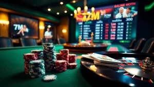 Experience the thrill of 7m betting at an elegant casino table with vibrant chips and live odds.