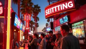 Engaging scene of California sports betting showcasing vibrant energy and excitement.