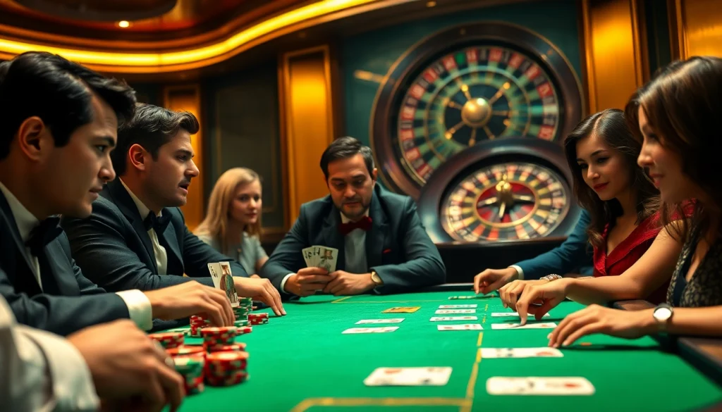 Experience high-stakes action at go8 casino poker tables with vibrant chips and intense players.