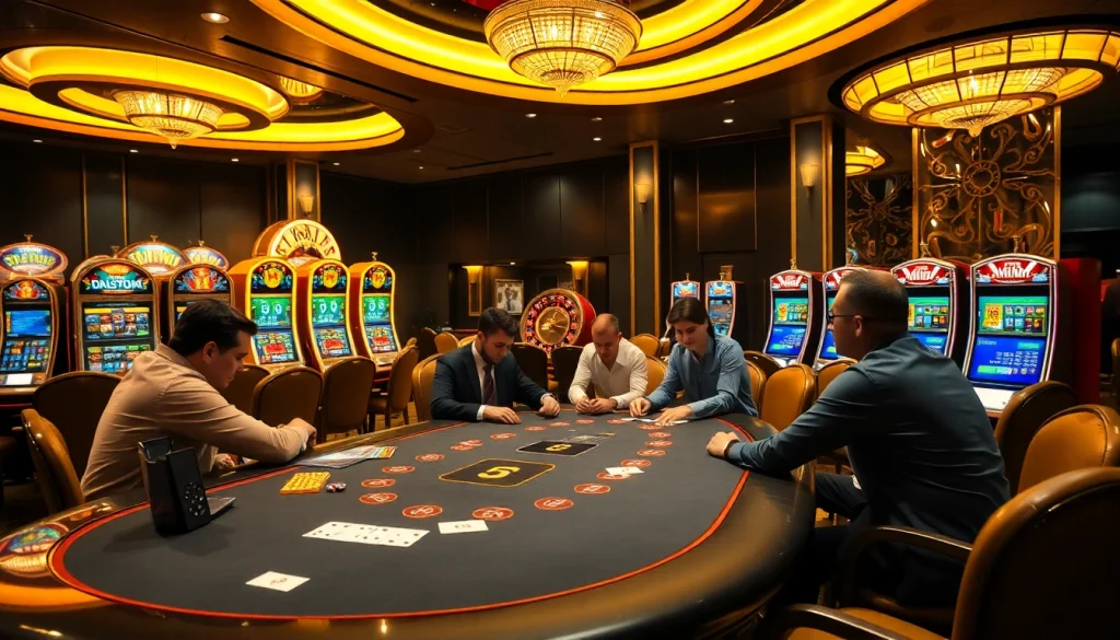 Experience high-stakes excitement at https://www.6rwin55.com/ with a lavish poker scene showcasing professional gameplay.