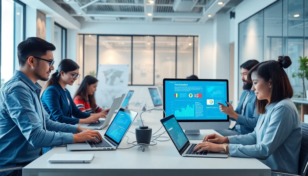 Users engaging with the advanced AI translation tool, 有道翻译, in a professional setting.