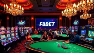 Experience thrilling gaming excitement with Link F8BET in a vibrant casino setting, where professional gamblers engage at high-stakes tables.