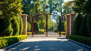 Explore custom steel gates beautifully designed for entryways, showcasing elegance and security.