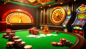 Experience thrilling gameplay at https://cair33bdg.com/ with vibrant casino tables and engaging gambling elements.