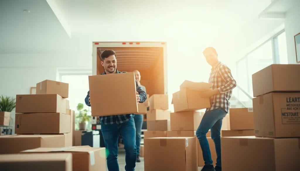 A professional Vancouver moving company facilitating a residential move with organized packing and teamwork.
