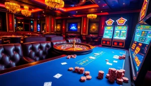 A high-stakes gambling atmosphere featuring luxury casino elements and the vuabai9.store branding.