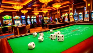 Experience the thrill of QH88 at a vibrant casino with live gaming and slot machines.