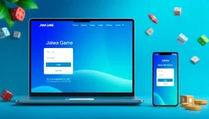 Jalwa game login interface displayed on laptop and smartphone, emphasizing ease of access.