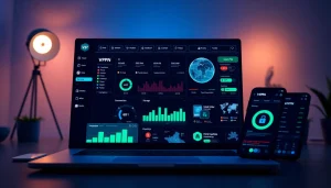 快连官网 VPN 应用仪表板，展示快速连接与现代界面的安全特性。