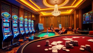 Gamble at https://99ok.co.im/ with exciting casino elements like roulette wheels and poker cards.