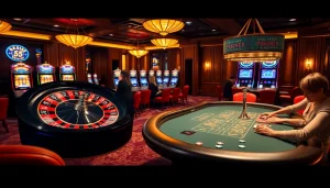 Experience the thrill of the KK55 casino atmosphere with intense poker and vibrant roulette gameplay.