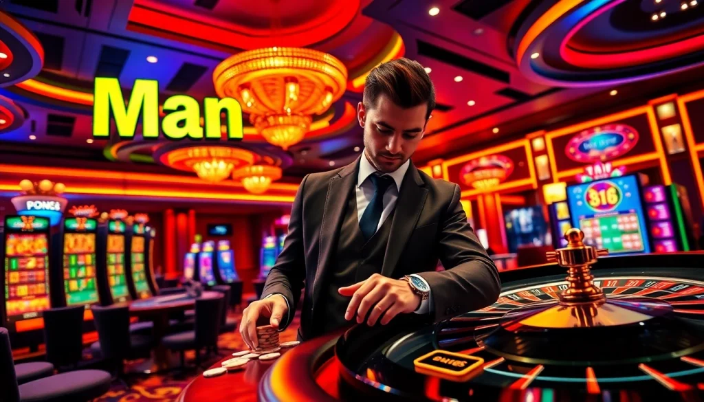 Man88 showcases thrilling online gambling with vibrant casino games and an engaging atmosphere.