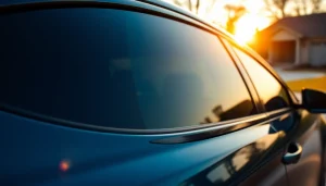 Car showcasing ceramic window tint that enhances its elegance and protects against UV rays.