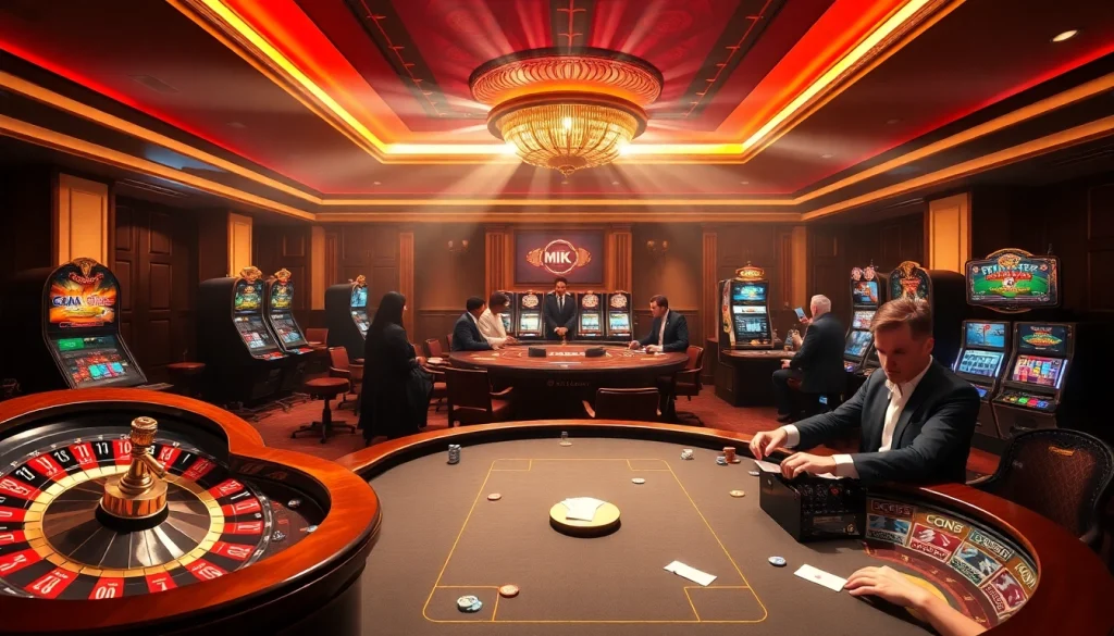 Players engaging in a high-stakes game at the MK8 casino, showcasing excitement and luxury.