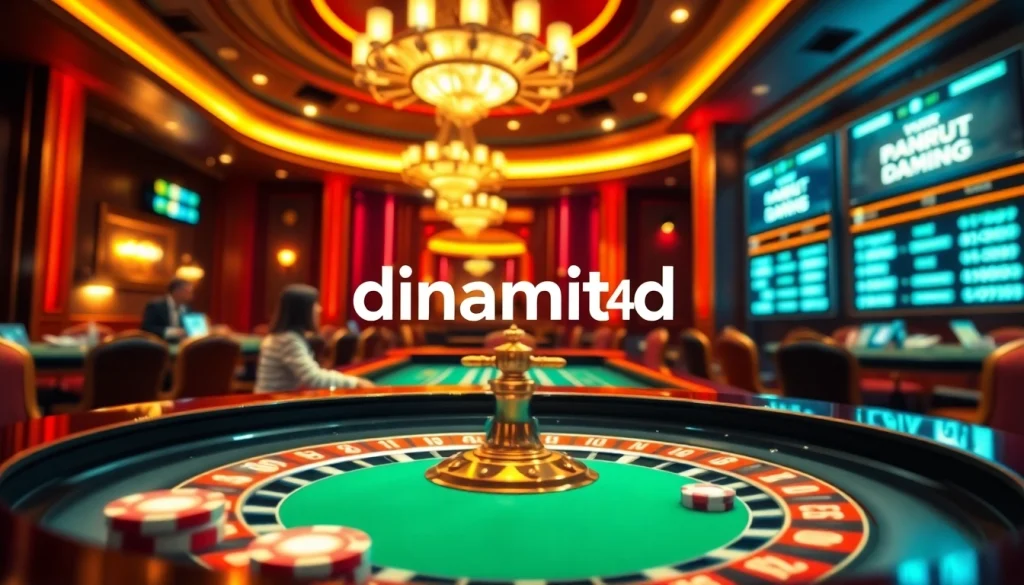 Engage in thrilling gameplay at dinamit4d with vibrant poker chips and roulette excitement.