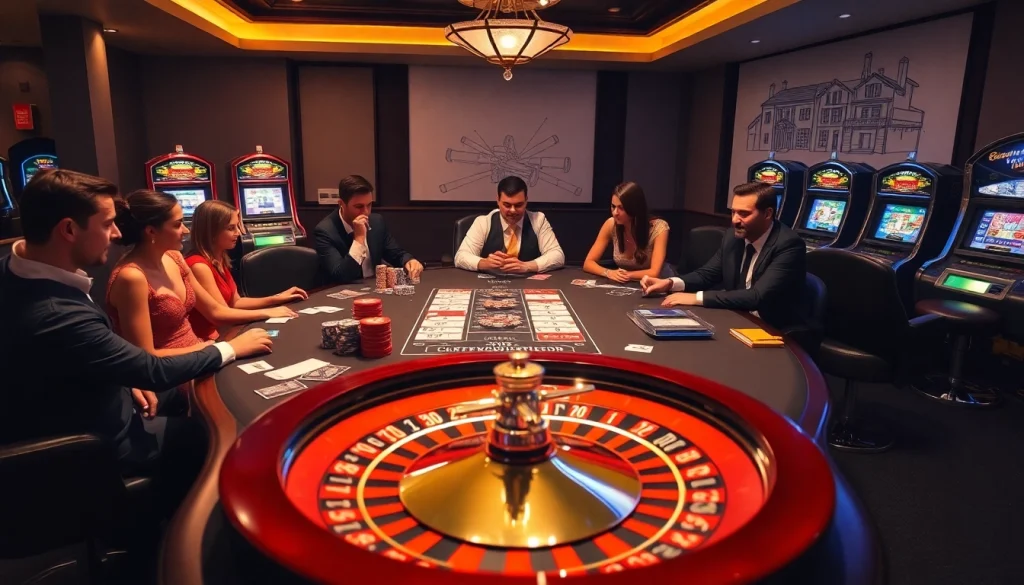 Experience house extension construction while playing poker in a luxury casino environment.
