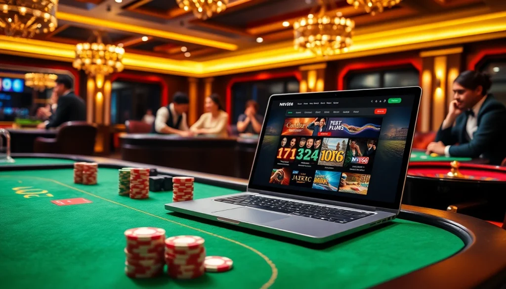 Players placing bets at Nhà cái MV66 online casino, showcasing a vibrant gaming atmosphere.