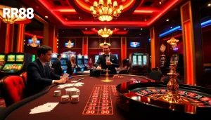 Experience the thrill of gambling at RR88 with exciting poker and roulette action.
