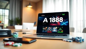A188 online gaming platform displayed on a laptop, emphasizing user-friendly interface and secure experience.