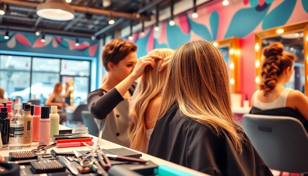 Stiliști profesioniști la salon coafura bucuresti oferind coafuri elegante și moderne.