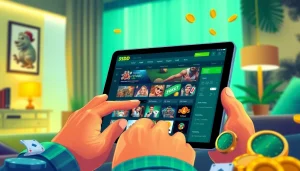 Engaging visual of 55DD online betting platform showcasing user interaction with gaming options.