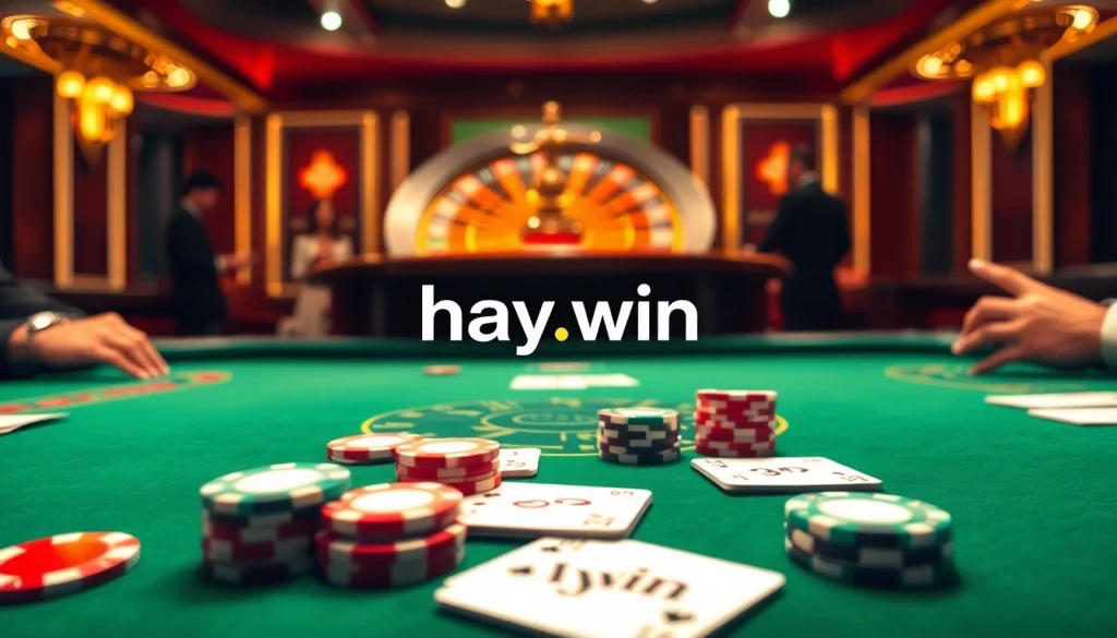 Experience the thrill of winning at hay.win with an exciting poker table setting.