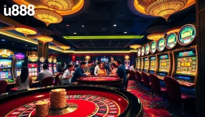 Players enjoying a thrilling gaming experience at u888 casino with roulette and slots.