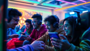 LAGAGAME77 gaming scene showcasing diverse players engaged in exciting gameplay.