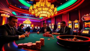 Experience the excitement of high-stakes poker at https:/cm88.bz/ with luxurious chips and vibrant casino lights.
