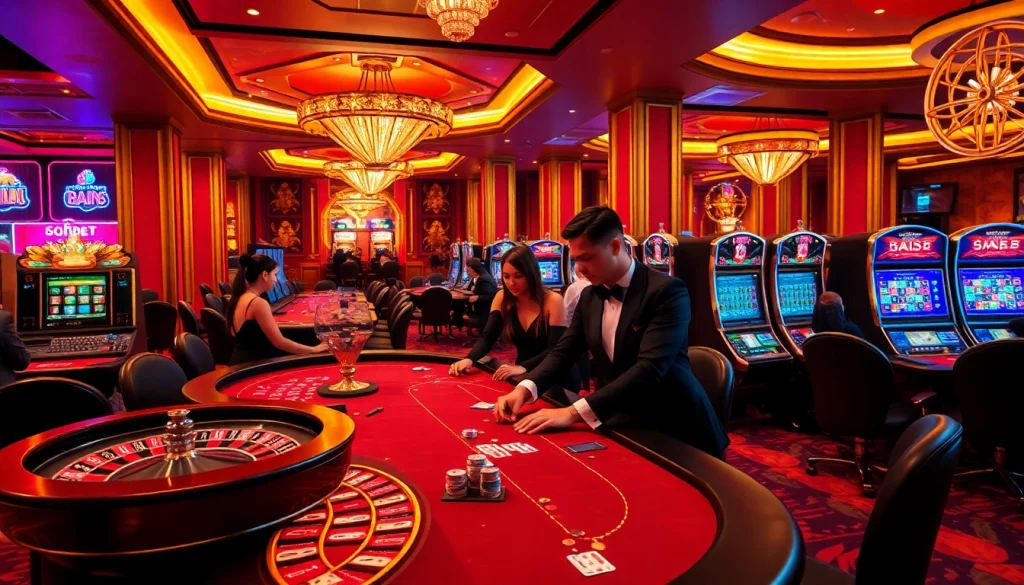 Sbobet players celebrating a win at a luxurious casino table, showcasing excitement and strategy in gaming.