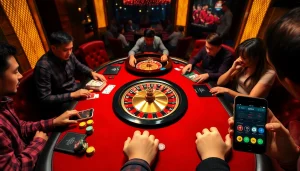 Experience engaging gameplay at GG88 casino with vibrant tables and eager players.