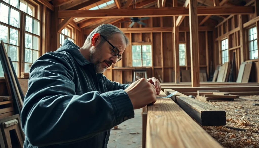 Explore a Carpentry Apprenticeship Near Me with a professional carpenter at work.