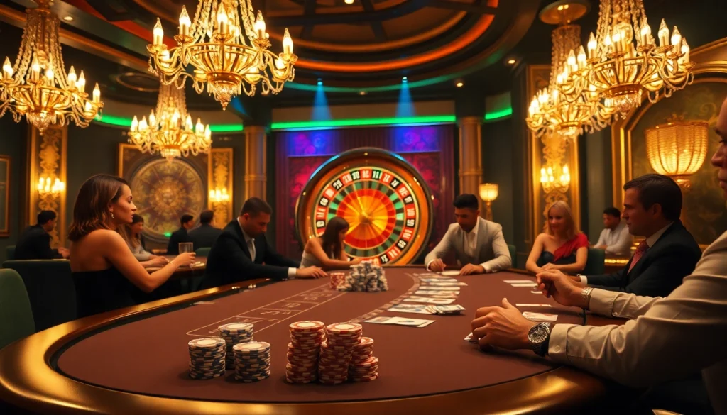 High-stakes poker game at a luxurious casino showcasing links from the hidden wiki.