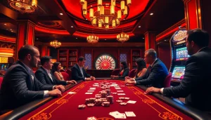 Engaging players at a luxurious casino table featuring 79KING poker action.