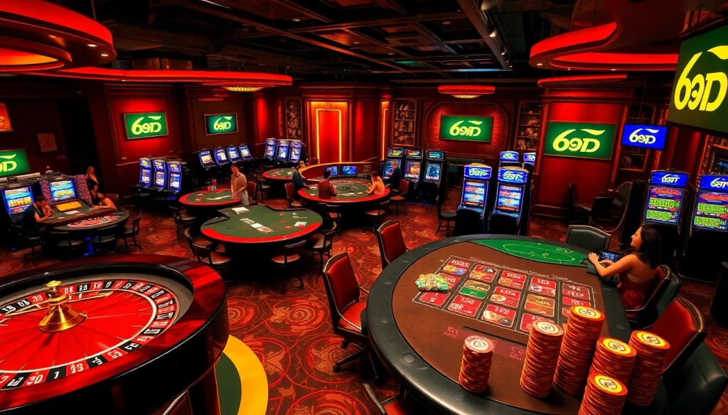 Experience the excitement of gambling at 6FF with vibrant games and luxurious casino elements.