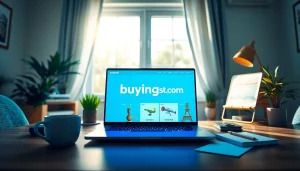 Showcasing the intuitive interface of https://buyingst.com within a vibrant workspace.