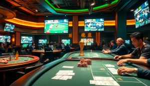 Experience the thrill of แทงบอลโลก with dynamic sports betting at a luxurious casino setting.