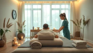 현대적이고 차분한 분위기의 출장마사지 세션