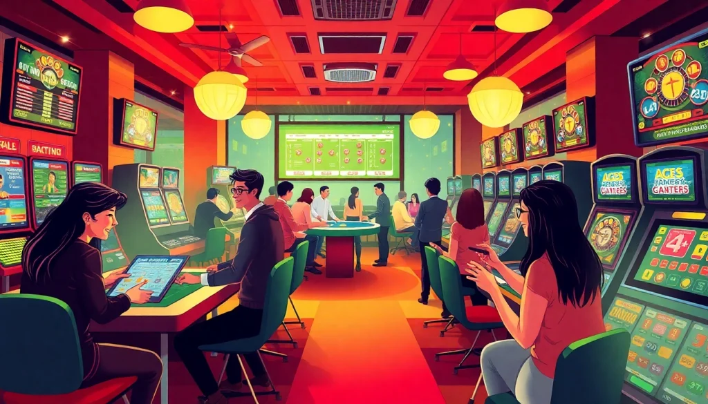 Thrilling TR88 online gambling experience with diverse players engaging in exciting games