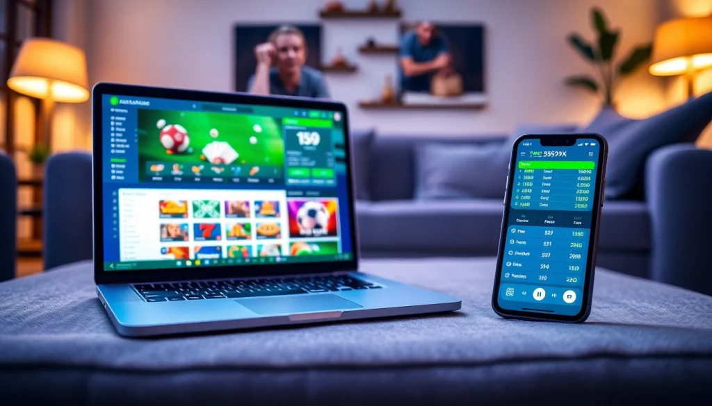 Engaging 559X online betting platform showcased on modern devices with vibrant gaming graphics.