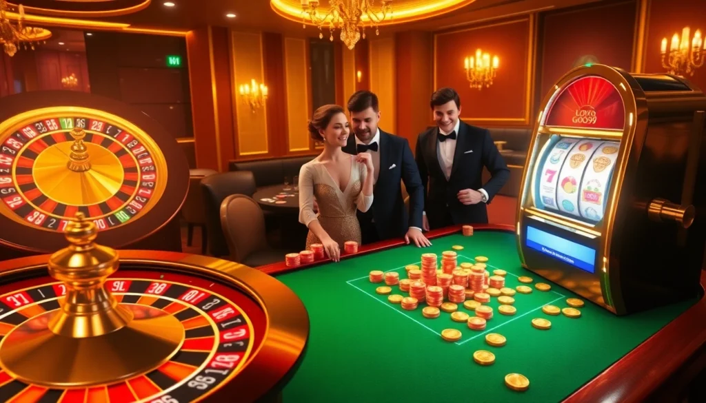 Experience the thrill of high-stakes gaming at goo99 casino with vibrant roulette and excited players.