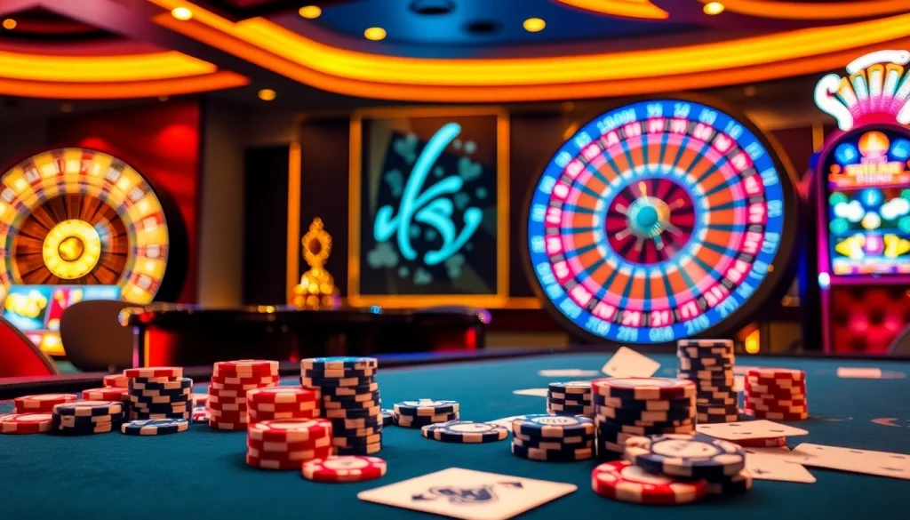 Experience thrilling gameplay at U888 casino with a vibrant roulette wheel and poker chips.