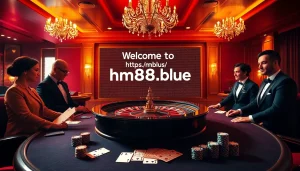 Luxurious casino experience at https://hm88.blue/ with high-stakes poker and roulette tables.
