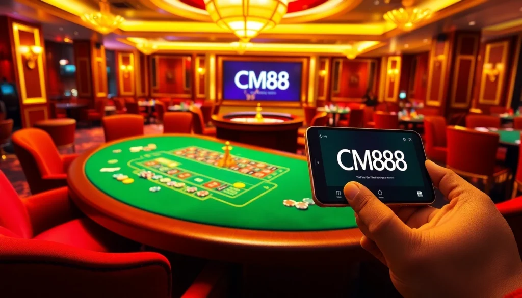 Experience luxury and excitement at a casino table with CM88 poker chips and cards.