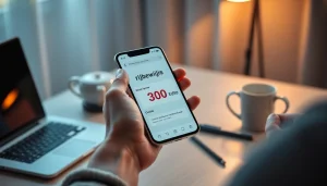 Visual representation of 'rijbewijs kopen 300 euro' purchase process, showcasing a smartphone in a modern workspace.