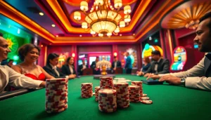 MMOO players engage in a high-stakes poker game at a luxurious casino table.
